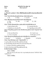 Đề kiểm tra học kì môn Lịch sử 9